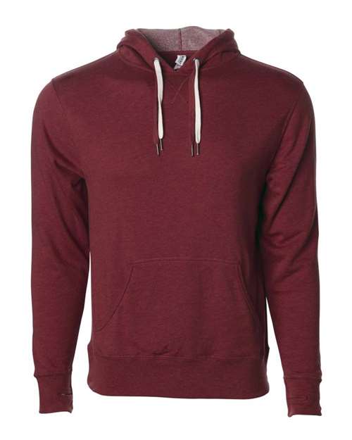 Unisex Midweight French Terry Hooded Sweatshirt - Burgundy Heather Front