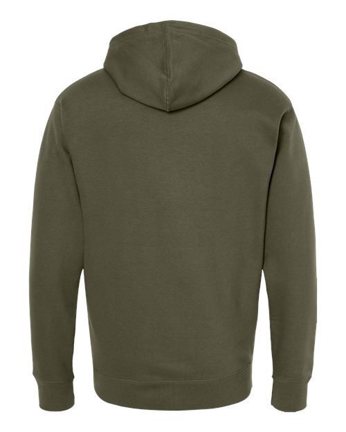 Unisex Midweight Full-Zip Hooded Sweatshirt - Army Back
