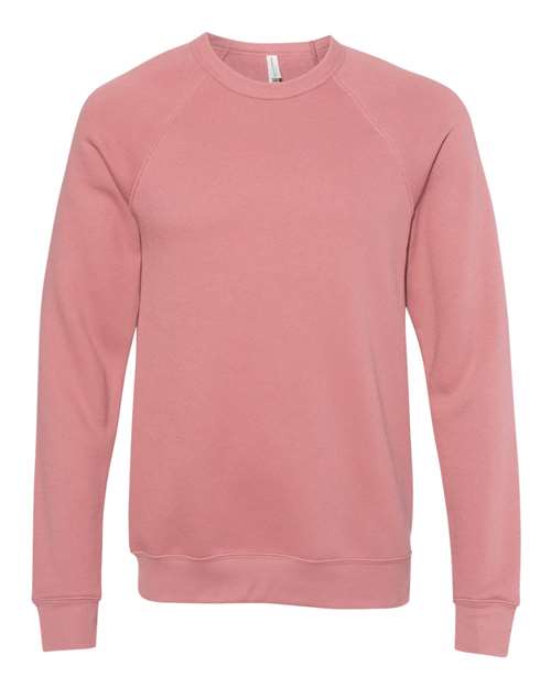 Unisex Sponge Fleece Raglan Crewneck Sweatshirt - Mauve Front