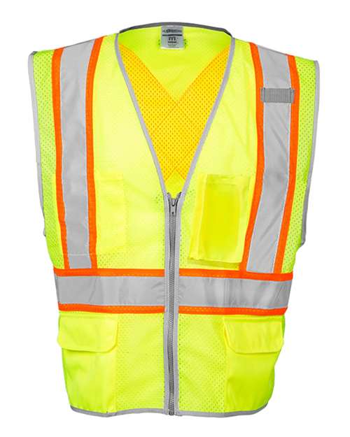 Unisex Premium Brilliant Series® X Back Dual Compliant Vest - Lime Front