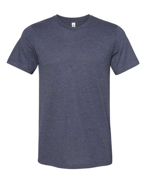 Unisex Sueded Tee - Heather Midnight Navy Front