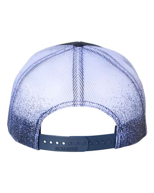 Printed Mesh Trucker Cap - Navy/ Navy to White Fade Back