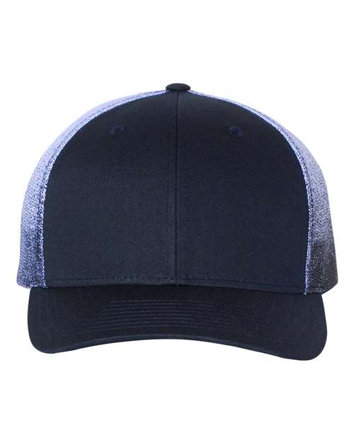 Printed Mesh Trucker Cap - Navy/ Navy to White Fade Front