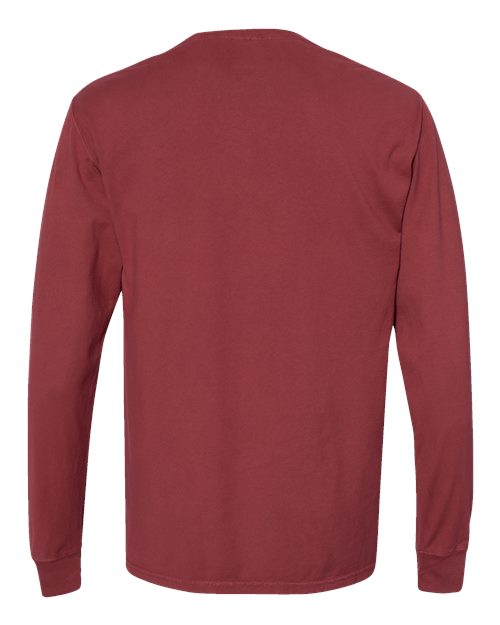 Unisex Garment-Dyed Long Sleeve T-Shirt - Cayenne Back