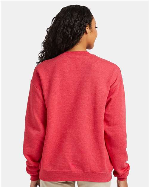 Unisex EcoSmart® Crewneck Sweatshirt - Heather Red Back