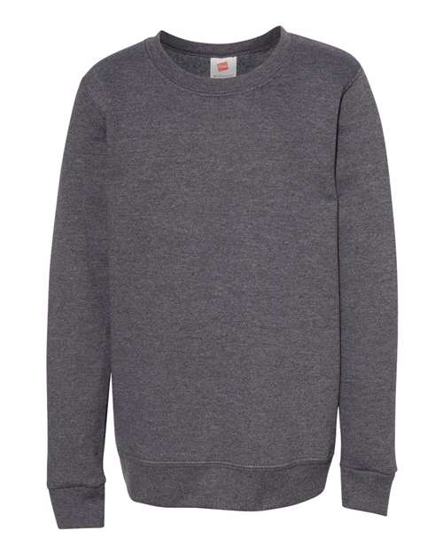 Youth EcoSmart® Crewneck Sweatshirt - Charcoal Heather Front