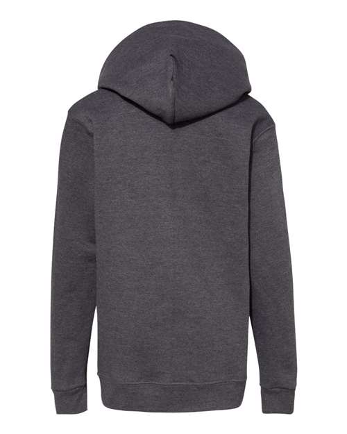 Youth EcoSmart® Hooded Sweatshirt - Charcoal Heather Back