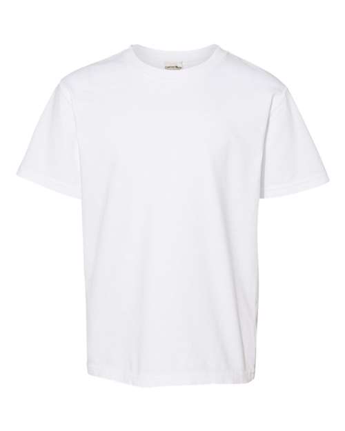 Youth Garment-Dyed T-Shirt - White Front