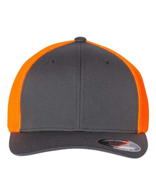 Trucker Cap - Charcoal/ Neon Orange Front