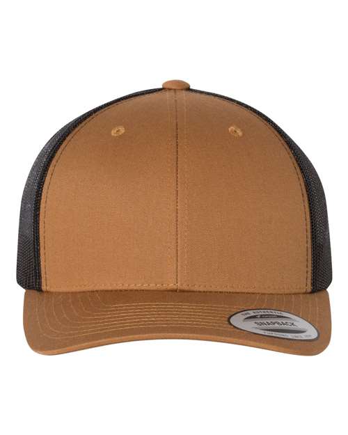 Retro Trucker Cap - Caramel/ Black Front