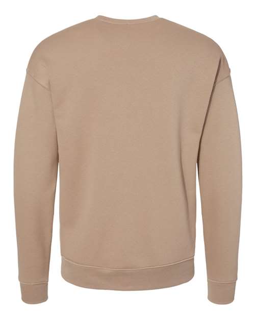 Unisex Sponge Fleece Drop Shoulder Crewneck Sweatshirt - Tan Back