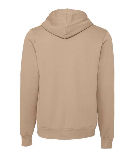 Unisex Sponge Fleece Hoodie Sweatshirt - Tan Back