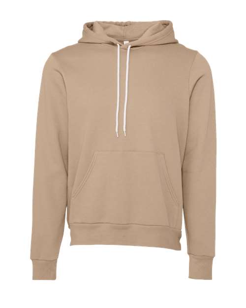 Unisex Sponge Fleece Hoodie Sweatshirt - Tan Front