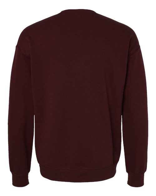 Unisex Sponge Fleece Drop Shoulder Crewneck Sweatshirt - Maroon Back