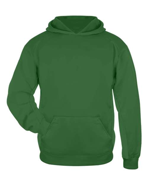 Youth Performance Fleece Hooded Sweatshirt - Kelly Front