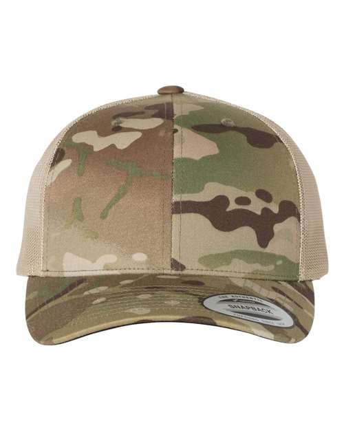 Retro Trucker Cap - Multicam Green/ Khaki Front