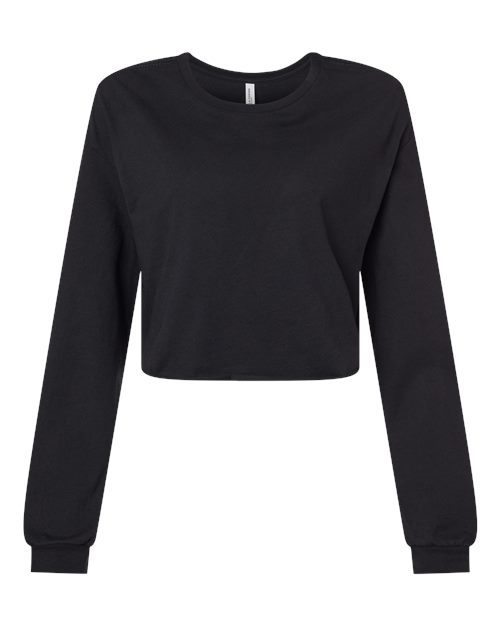 Women's FWD Fashion Crop Long Sleeve Tee - Black Front