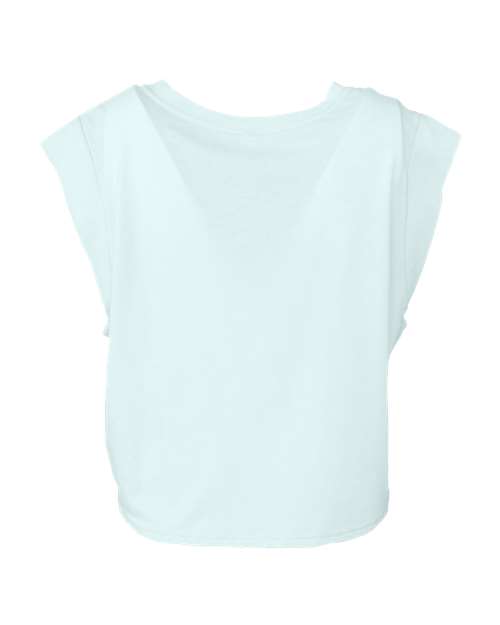 FWD Fashion Women's Festival Crop Tank - Ice Blue Triblend Back