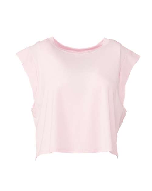 FWD Fashion Women's Festival Crop Tank - Pink Triblend Back