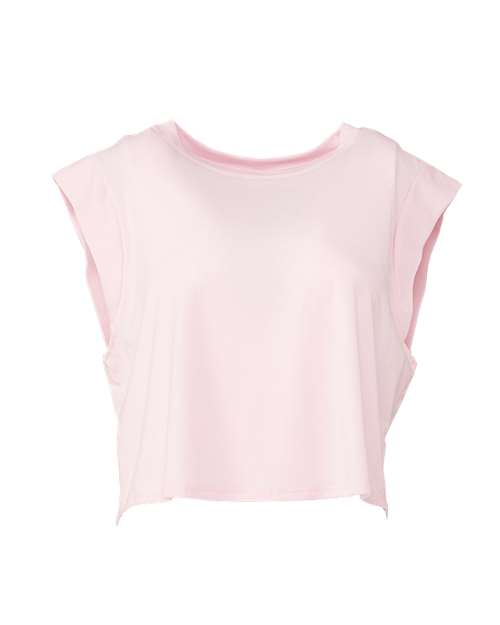 FWD Fashion Women's Festival Crop Tank - Pink Triblend Front