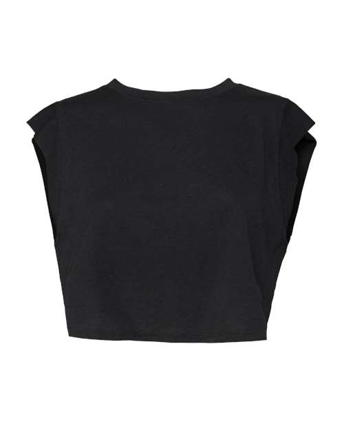 FWD Fashion Women's Festival Crop Tank - Solid Black Triblend Back