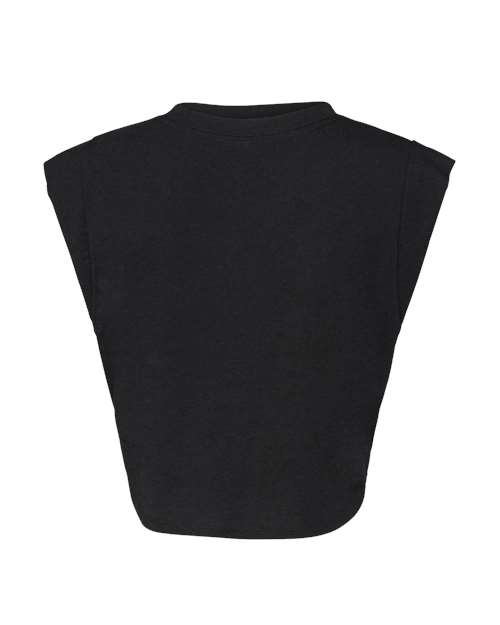 FWD Fashion Women's Festival Crop Tank - Solid Black Triblend Front