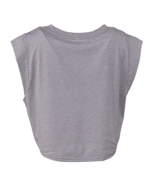 FWD Fashion Women's Festival Crop Tank - Storm Triblend Back