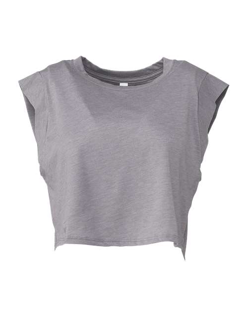 FWD Fashion Women's Festival Crop Tank - Storm Triblend Front
