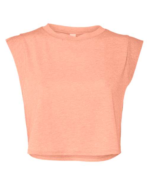 FWD Fashion Women's Festival Crop Tank - Sunset Triblend Front