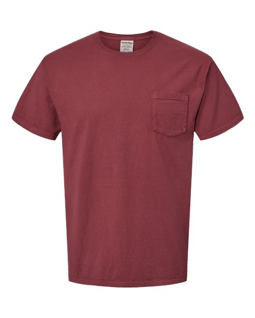 Unisex Garment-Dyed Pocket T-Shirt - Cayenne Front