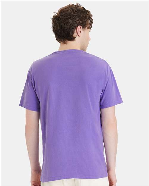 Unisex Garment-Dyed Pocket T-Shirt - Lavender Back
