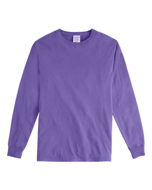 Unisex Garment-Dyed Long Sleeve T-Shirt - Lavender Front