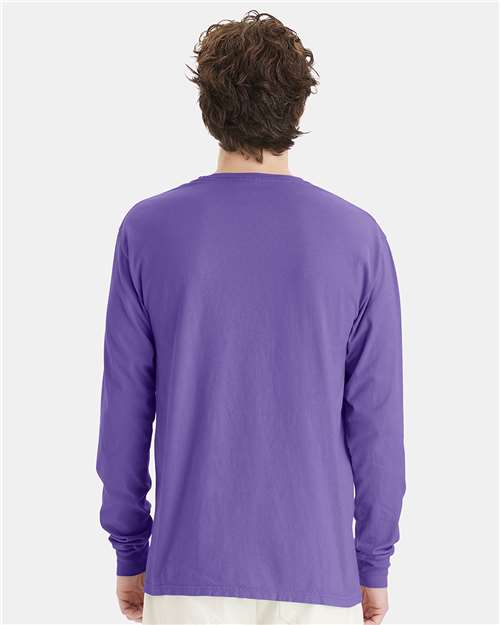 Unisex Garment-Dyed Long Sleeve T-Shirt - Lavender Back
