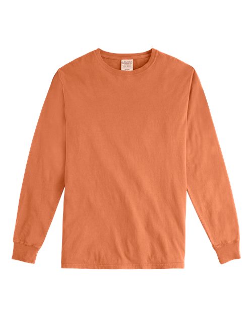 Unisex Garment-Dyed Long Sleeve T-Shirt - Horizon Orange Front