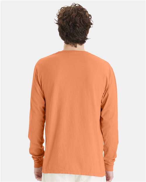 Unisex Garment-Dyed Long Sleeve T-Shirt - Horizon Orange Back