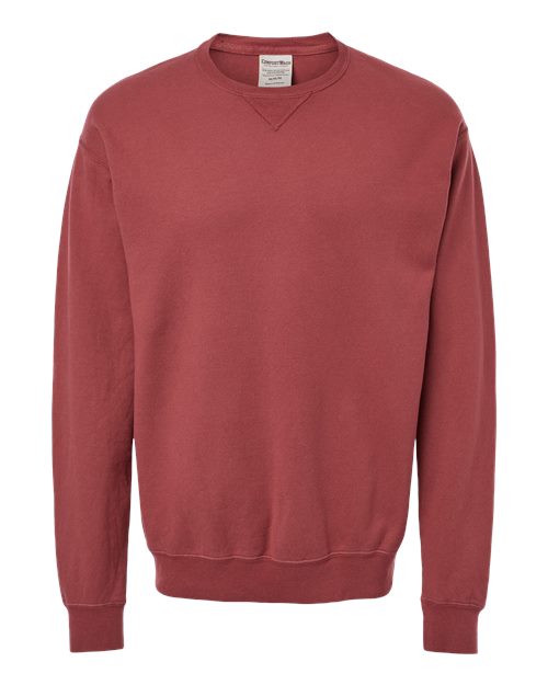 Unisex Garment-Dyed Crewneck Sweatshirt - Cayenne Front