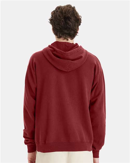 Unisex Garment-Dyed Hooded Sweatshirt - Cayenne Back