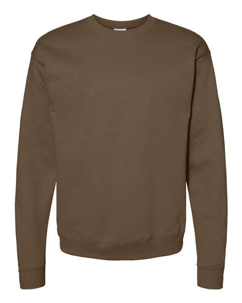 Hanes Unisex EcoSmart® Crewneck Sweatshirt - Army Brown Front