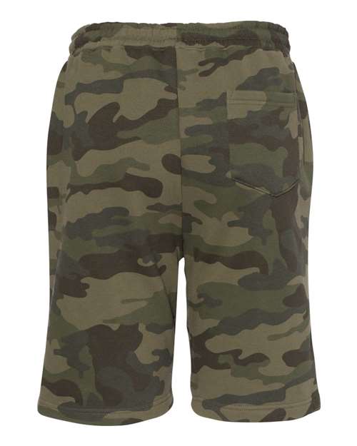 Men's Midweight Fleece Shorts - Forest Camo Back