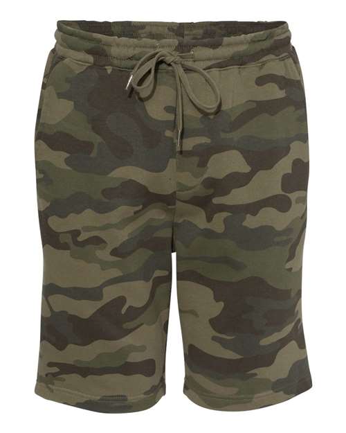 Men's Midweight Fleece Shorts - Forest Camo Front