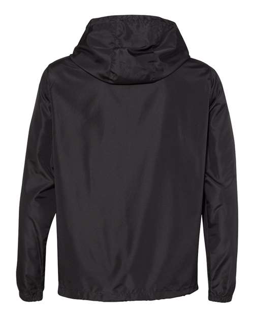 Unisex Lightweight Quarter-Zip Windbreaker Pullover Jacket - Black Back