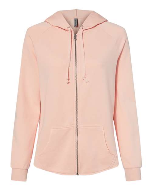 Women's California Wave Wash Full-Zip Hooded Sweatshirt - Blush Front