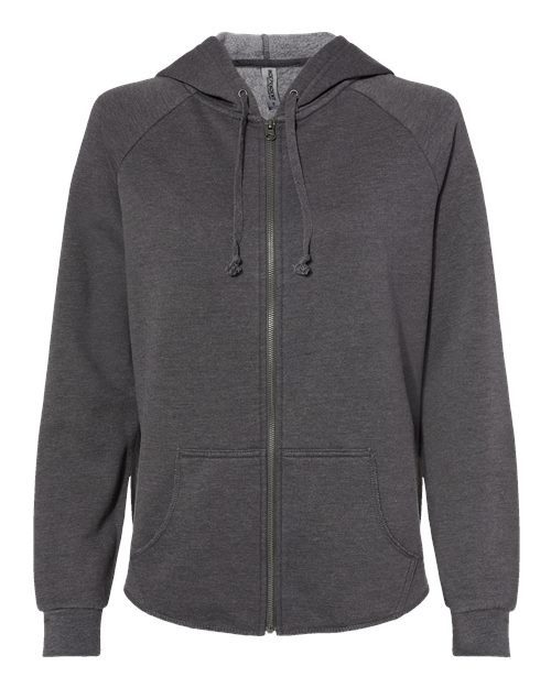 Women's California Wave Wash Full-Zip Hooded Sweatshirt - Shadow Front
