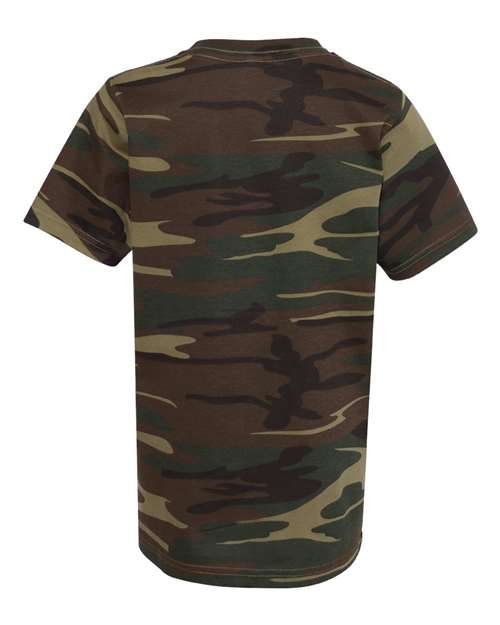 Youth Camouflage T-Shirt - Green Woodland Back