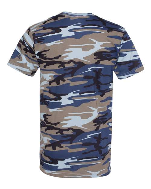 Men's Camo Tee - Blue Woodland Back