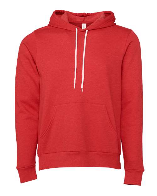 Unisex Sponge Fleece Hoodie Sweatshirt - Heather Red Front