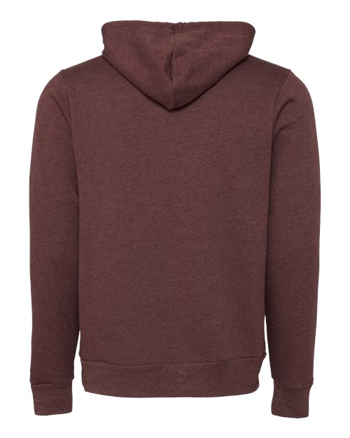 Unisex Sponge Fleece Hoodie Sweatshirt - Heather Maroon Back