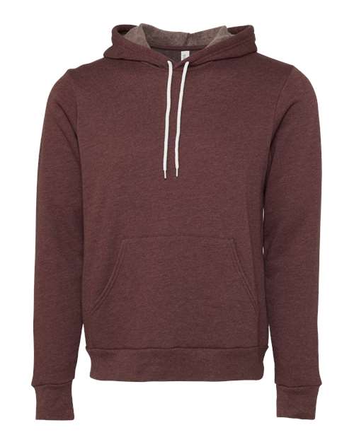 Unisex Sponge Fleece Hoodie Sweatshirt - Heather Maroon Front