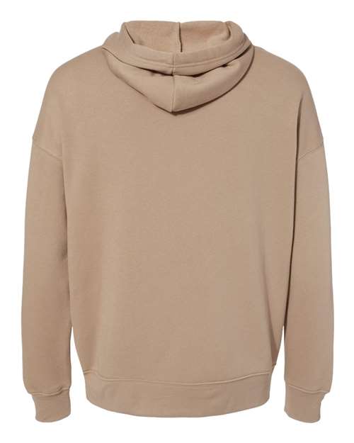 Unisex Sponge Fleece Drop Shoulder Hoodie Sweatshirt - Tan Back