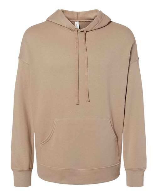Unisex Sponge Fleece Drop Shoulder Hoodie Sweatshirt - Tan Front